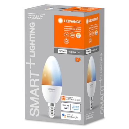 Artikelbild 3 für LEDVANCE WLAN-Lampe SMART+ WiFi Classic B40 TW E14 4,9 W matt, Artikelnummer 787121