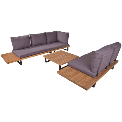 Artikelbild 2 für Garden Pleasure Loungegruppe ACAPULCO anthrazit, schwarz Holz, Metall, 13-teilig, Artikelnummer 897732