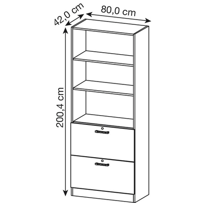 Artikelbild 2 für HAMMERBACHER Regalschrank 7300 NU, V7300/N/N/NU nussbaum 80,0 x 42,0 x 200,4 cm, Artikelnummer 859862