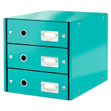 Artikelbild 1 für AKTION: LEITZ Schubladenbox Click & Store eisblau 60480051, DIN A4 mit 3 Schubladen mit Prämie nach Registrierung, Artikelnummer 211072