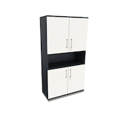 Artikelbild 1 für fm Regalschrank Oldenburg, 4260649684382 weiß, lavagrau 100,0 cm 44,2 cm, Artikelnummer 408553