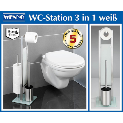 Artikelbild 3 für WENKO WC-Garnitur Rivalta silber Metall, Artikelnummer 154643
