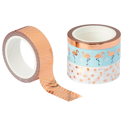 Artikelbild 3 für folia Washi Tape HOTFOIL Deko-Klebeband matt 15,0 mm x 5,0 m 4 Rollen, Artikelnummer 557160