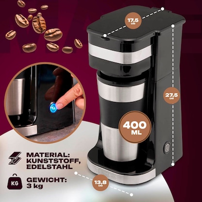 Artikelbild 9 für CLATRONIC KA 3733 Kaffeemaschine schwarz, 1 Tasse, Artikelnummer 299429