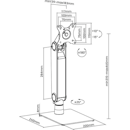 Artikelbild 3 für goobay Monitor-Halterung 70821 schwarz für 1 Monitor, Tischständer, Artikelnummer 656149