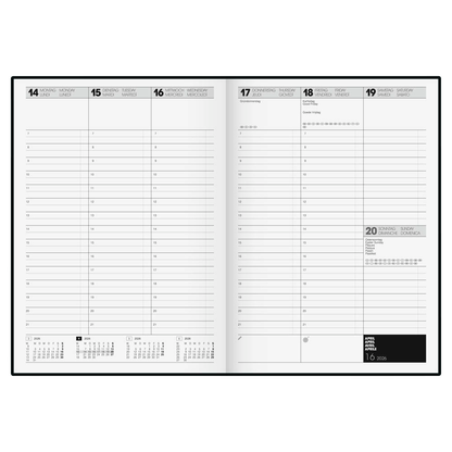 Artikelbild 3 für BRUNNEN Buchkalender TIME CENTER 2026 schwarz, Artikelnummer 594867