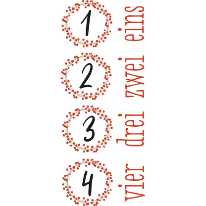 Artikelbild für Rayher Bastelset Adventszahlen Transferfolie Zahlen 1 - 4 rot, Artikelnummer 686644