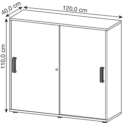 Artikelbild 2 für HAMMERBACHER Schiebetürenschrank 1753S, V1753S/W/E/SG weiß, eiche 2 Fachböden 120,0 x 40,0 x 110,0 cm, Artikelnummer 859823