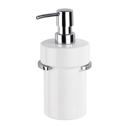 Artikelbild 3 für WENKO Seifenspender Isera 25032100 silber/weiß Edelstahl/Keramik 200,0 ml, Artikelnummer 808562