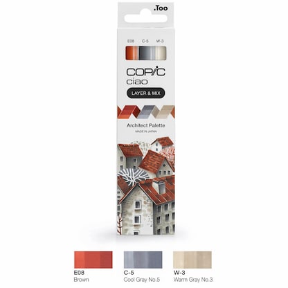 Artikelbild für COPIC® Ciao Architect Palette Layoutmarker-Set farbsortiert 1,0 + 6,0 mm, 3 St., Artikelnummer 360956