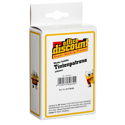 Artikelbild 2 für office discount schwarz Druckerpatrone kompatibel zu HP 302XL (F6U68AE), Artikelnummer 241749