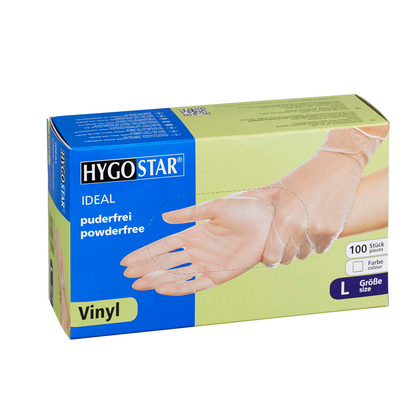 Artikelbild für HYGOSTAR unisex Einmalhandschuhe IDEAL transparent Größe L, 100 St., Artikelnummer 597799