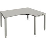 Artikelbild 1 für fm Sidney höhenverstellbarer Schreibtisch lichtgrau Bogenform, 4-Fuß-Gestell Quadratrohr silber 160,0 x 80,0 cm, Artikelnummer 136764