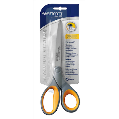 Artikelbild 2 für WESTCOTT Papierschere TITANIUM Nitride grau-gelb 23,0 cm, Artikelnummer 254942