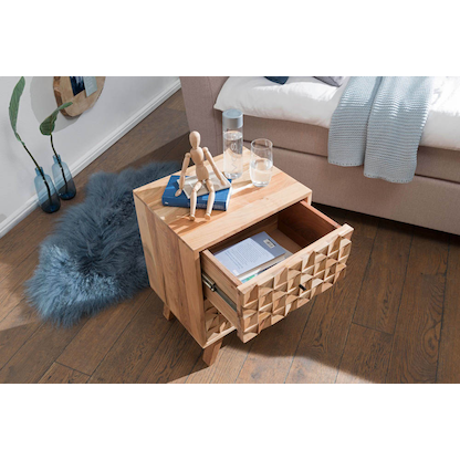 Artikelbild 5 für WOHNLING Nachttisch Massivholz akazie 35,0 x 44,0 x 61,0 cm, Artikelnummer 907037