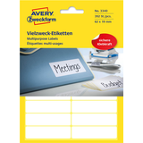 Artikelbild 1 für 392 AVERY Zweckform Etiketten 3340 weiß 62,0 x 19,0 mm, Artikelnummer 647073