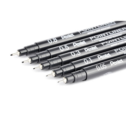Artikelbild 3 für Pentel Pointliner Fineliner-Set schwarz, 1 Set, Artikelnummer 173007