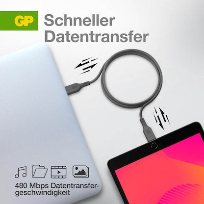 Artikelbild 5 für GP USB C Kabel 1,0 m grau, 1 St., Artikelnummer 735781