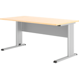 Artikelbild 1 für HAMMERBACHER GS16 Schreibtisch ahorn rechteckig, C-Fuß-Gestell silber 160,0 x 80,0 cm, Artikelnummer 843108