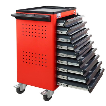 Artikelbild 3 für ADB Basic Werkstattwagen rot 9 Schubladen, Artikelnummer 204154