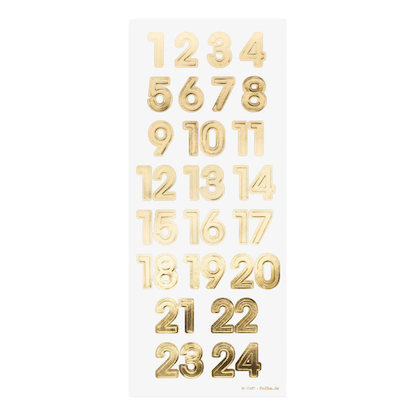 Artikelbild 3 für folia Adventskalenderzahlen NUMBERS GOLD gold 24 St., Artikelnummer 693006