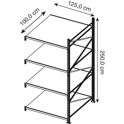 Artikelbild 2 für Manorga Anbau-Schwerlastregal EPSIVOL ZR2512104F4S himmelblau, braun 125,0 x 100,0 x 250,0 cm, Artikelnummer 698894