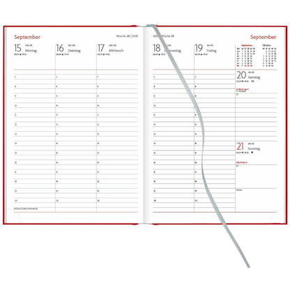 Artikelbild 3 für Lediberg Buchkalender Wochenplaner 2026 weinrot, Artikelnummer 550568