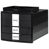 Artikelbild 1 für HAN Schubladenbox IMPULS schwarz 1017-13, DIN A4 mit 3 Schubladen, Artikelnummer 661667