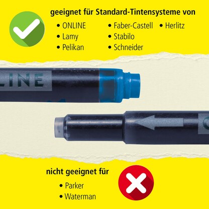 Artikelbild 8 für ONLINE® 17026 Tintenpatronen für Füller königsblau 20 St., Artikelnummer 283802