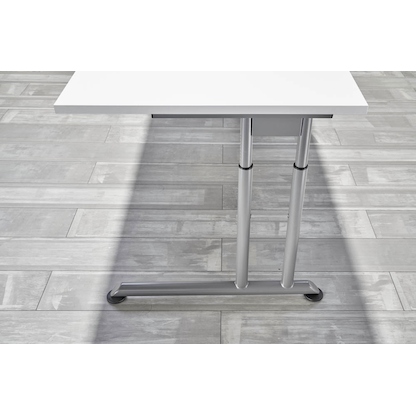 Artikelbild 5 für HAMMERBACHER ZS08 höhenverstellbarer Schreibtisch lichtgrau quadratisch, C-Fuß-Gestell silber 80,0 x 80,0 cm, Artikelnummer 992255