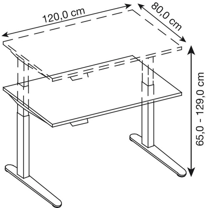 Artikelbild 2 für HAMMERBACHER XBHM12 elektrisch höhenverstellbarer Schreibtisch lichtgrau rechteckig, C-Fuß-Gestell silber 120,0 x 80,0 cm, Artikelnummer 382123