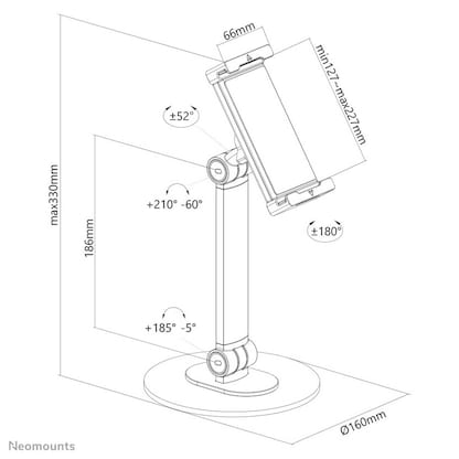 Artikelbild 4 für Neomounts Tablet-Halterung DS15-540BL1 schwarz für 1 Tablet, Tischständer, Artikelnummer 677507