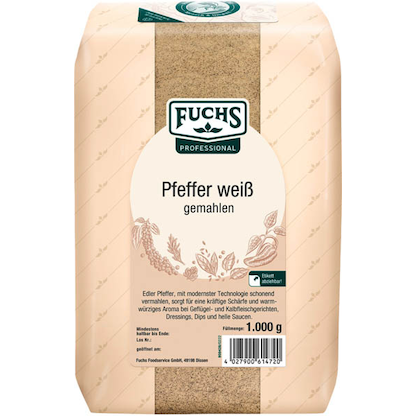 Artikelbild für Fuchs Pfeffer weiß gemahlen Gewürz, 1,0 kg, Artikelnummer 623639