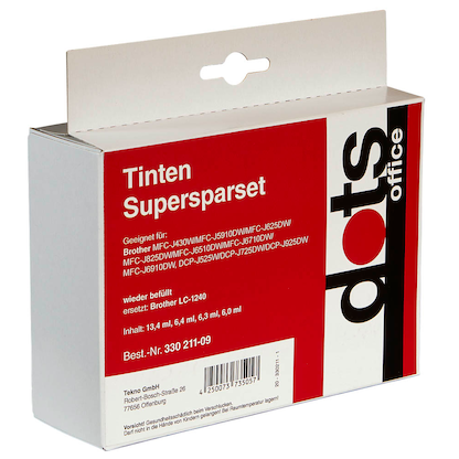 Artikelbild 2 für dots schwarz, cyan, magenta, gelb Druckerpatronen kompatibel zu brother LC-1240BK/C/M/Y, 4er-Set, Artikelnummer 330211