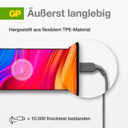 Artikelbild 8 für GP USB C Kabel 1,0 m grau, 1 St., Artikelnummer 735781