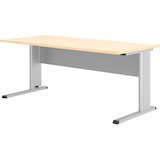Artikelbild 1 für HAMMERBACHER GS19 Schreibtisch ahorn rechteckig, C-Fuß-Gestell silber 180,0 x 80,0 cm, Artikelnummer 843134