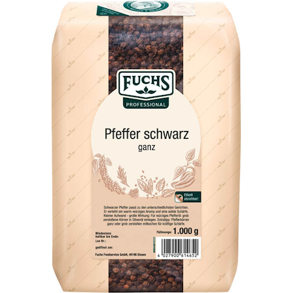 Artikelbild 17 für Fuchs Pfeffer schwarz ganz Gewürz, 1000,0 g, Artikelnummer 623647