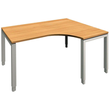 Artikelbild 1 für fm Sidney höhenverstellbarer Schreibtisch buche Bogenform, 4-Fuß-Gestell Quadratrohr silber 160,0 x 80,0 cm, Artikelnummer 136784