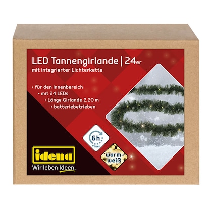 Artikelbild 4 für Idena Tannengirlande 24er LED Lichterkette grün 2,2 m, Artikelnummer 761811