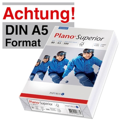 Artikelbild 17 für Plano® Kopierpapier Superior DIN A5 80 g/qm 500 Blatt, Artikelnummer 215707