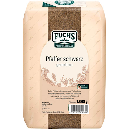 Artikelbild für Fuchs Pfeffer schwarz gemahlen Gewürz, 1,0 kg, Artikelnummer 623757