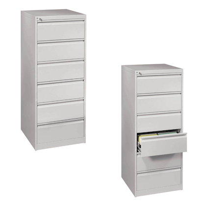 Artikelbild 12 für CP Acurado Karteischrank lichtgrau 6 Schubladen 55,3 x 59,0 x 135,7 cm, Artikelnummer 826941