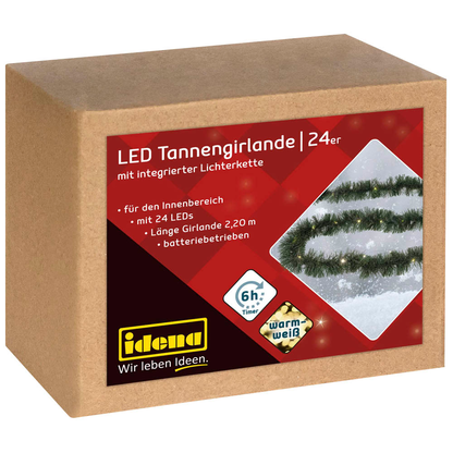 Artikelbild 5 für Idena Tannengirlande 24er LED Lichterkette grün 2,2 m, Artikelnummer 761811