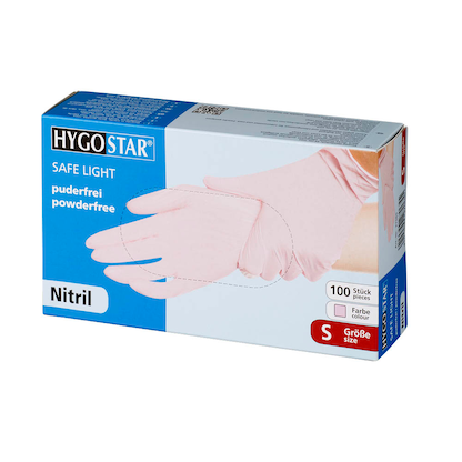 Artikelbild 2 für HYGOSTAR unisex Einmalhandschuhe SAFE LIGHT rosa Größe S, 100 St., Artikelnummer 228239