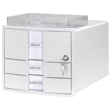 Artikelbild 1 für HAN Schubladenbox IMPULS mit Schloss weiß 1018-12, DIN A4 mit 3 Schubladen, Artikelnummer 661682