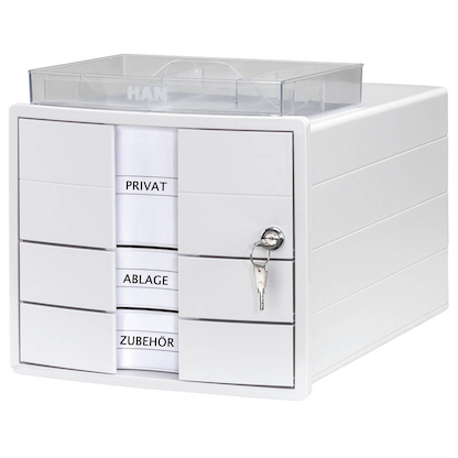 Artikelbild 16 für HAN Schubladenbox IMPULS mit Schloss weiß 1018-12, DIN A4 mit 3 Schubladen, Artikelnummer 661682