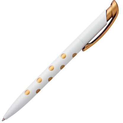 Artikelbild 1 für herlitz Kugelschreiber Pure Glam weiß mit goldenen Punkten, Schreibfarbe: blau, 1 St., Artikelnummer 574109