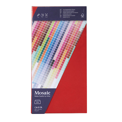 Artikelbild 2 für artoz Briefumschläge Mosaic DIN lang ohne Fenster feuerrot haftklebend 20 St., Artikelnummer 959262