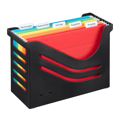 Artikelbild 1 für Jalema Hängeregistraturkorb mit Mappen Silky Touch schwarz, Artikelnummer 193892