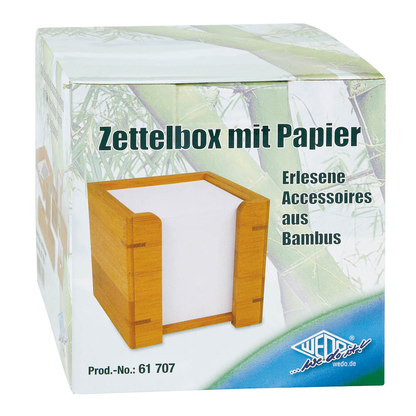 WEDO Zettelbox Bambus braun inkl. 900 Notizzettel, 1 St. | office discount